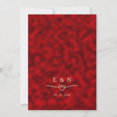 Invitation de mariage moderne rouge et or (Dos)