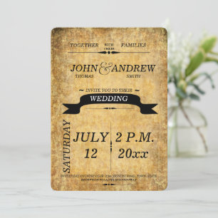 Invitation de mariage moderne, rustique, élégante