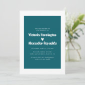 Invitation de mariage moderne sarcelle (Debout devant)