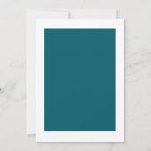 Invitation de mariage moderne sarcelle (Dos)