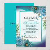 Invitation de mariage moderne sarcelle et bleu mar (Devant / Derrière)