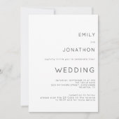 Invitation de mariage moderne simple code QR noir  (Devant)