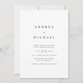 Invitation de mariage moderne simple minimal noir (Devant)