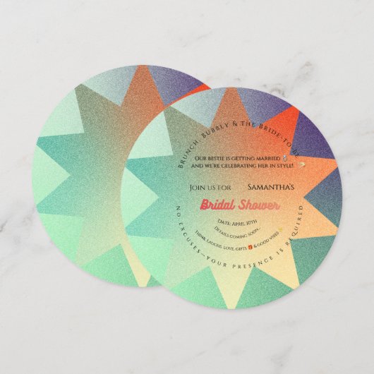 Invitation de mariage moderne Starburst – Colorf (Devant / Derrière)