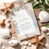 Invitation de mariage moderne sur une plage tropic