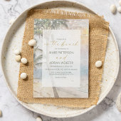 Invitation de mariage moderne sur une plage tropic