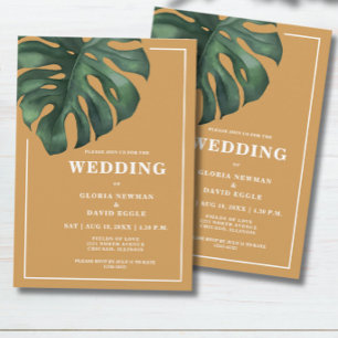Invitation de mariage Monstera à feuille de palmie
