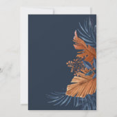 Invitation de mariage Monstera bleu de minuit (Dos)