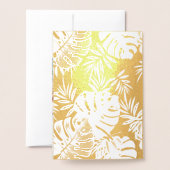 Invitation de mariage Monstera vert sarcelle feuil (Derrière avec enveloppe)