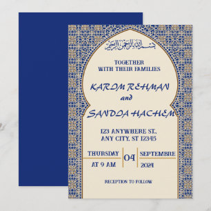 Invitation de mariage mosaïque islamique
