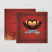 Invitation de mariage motard Rock N Roll coeur de  (Devant / Derrière)