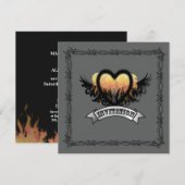 Invitation de mariage motard Rock N Roll cœur de f (Devant / Derrière)