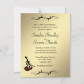 Invitation de mariage musique de violon (Devant)