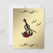 Invitation de mariage musique de violon (Dos)