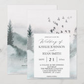 Invitation de mariage Nature Forêt & Oiseaux 2 (Devant / Derrière)