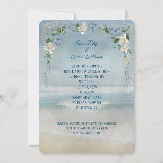 Invitation de mariage Nautical Beach (Devant)