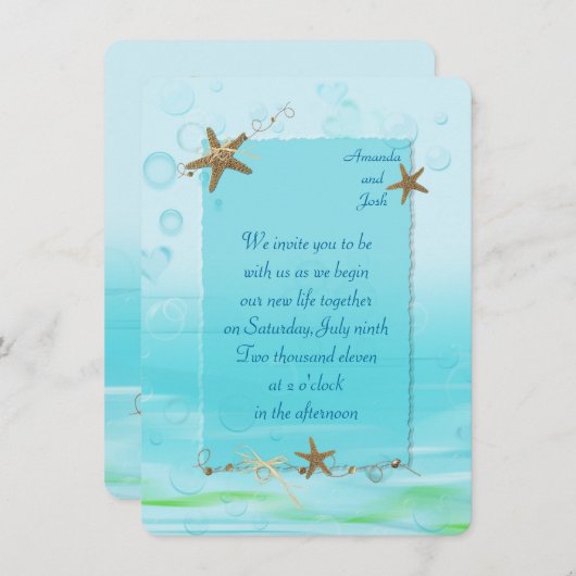 Invitation de mariage nautique (Devant / Derrière)