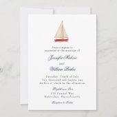 Invitation de mariage nautique à l'aquarelle (Devant)