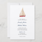 Invitation de mariage nautique à l'aquarelle voili (Devant)