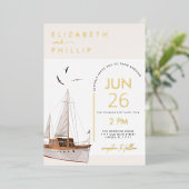Invitation de Mariage nautique de la côte du batea (Debout devant)