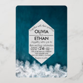 Invitation de Mariage nautique de la marine modern (Recto)