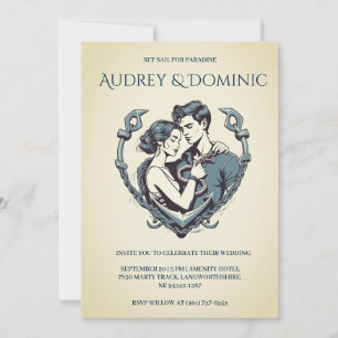 invitation de mariage nautique minimaliste