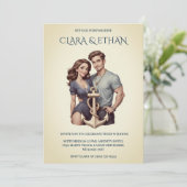 invitation de mariage nautique minimaliste (Debout devant)