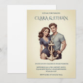 invitation de mariage nautique minimaliste (Devant / Derrière)