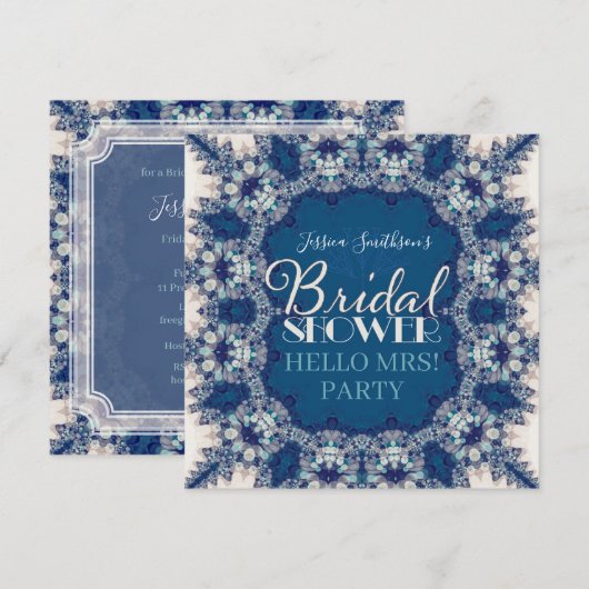 Invitation de mariage Navy Blue + Creme Delight (Devant / Derrière)