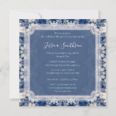 Invitation de mariage Navy Blue + Creme Delight (Dos)