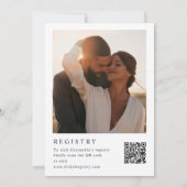 Invitation de mariage Navy Blue Monogram avec code (Dos)