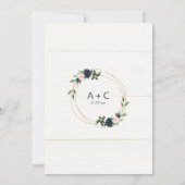 Invitation de mariage Navy & Blush avec faux foil (Dos)