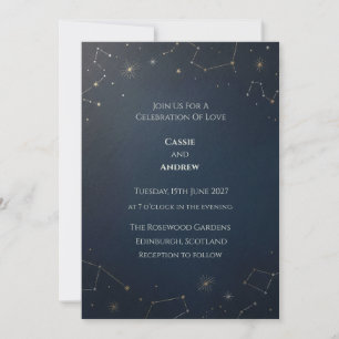 Invitation de mariage Navy Constellation étoile d'