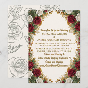Invitation de mariage New York Rose