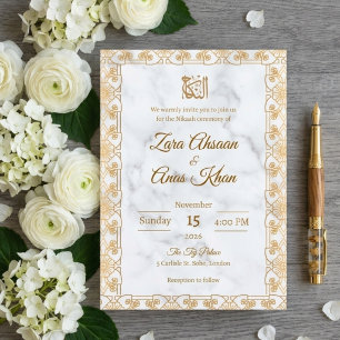 Invitation de mariage Nikah Islamique Musulman ave