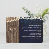 Invitation de mariage nocturne rustique avec arbre (Debout devant)