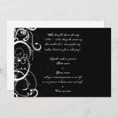 Invitation de mariage noir et blanc (Devant / Derrière)