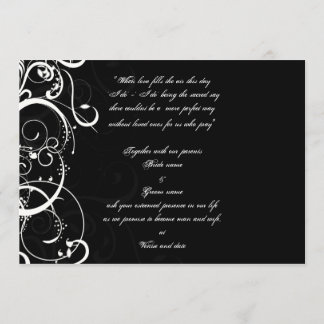 Invitation de mariage noir et blanc