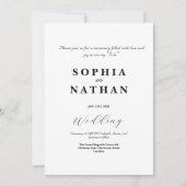 Invitation de mariage noir et blanc classique (Devant)