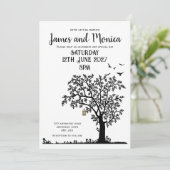 Invitation de Mariage  noir et blanc pour arbre/oi (Debout devant)