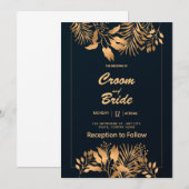 Invitation de mariage noir moderne (Devant / Derrière)