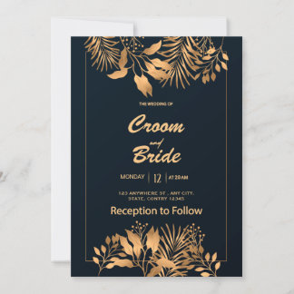 Invitation de mariage noir moderne