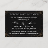 Invitation de mariage noir or (Devant)