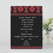 Invitation de mariage noire et rouge Tatreez (Debout devant)