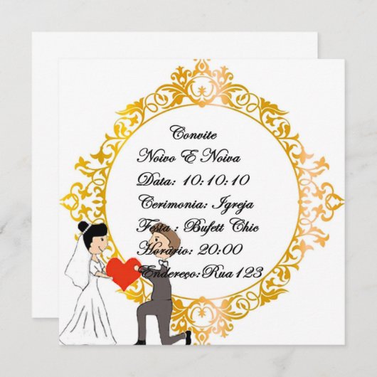 invitation de mariage noivinhos (Devant / Derrière)