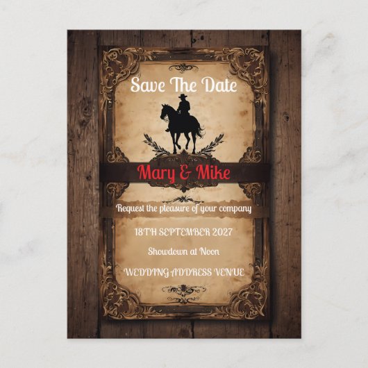 Invitation de mariage novelty sur le thème du Far (Devant)