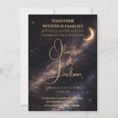 Invitation de mariage nuit étoilée céleste (Devant)