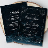 Invitation de mariage Nuit étoilée Céleste