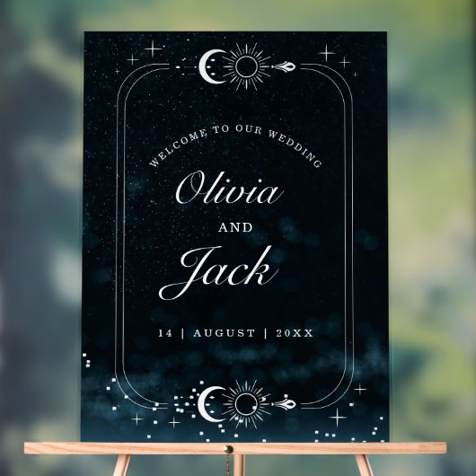 Invitation de mariage nuit étoilée céleste, Galaxi (Neutre)