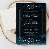 Invitation de mariage nuit étoilée céleste, Galaxi